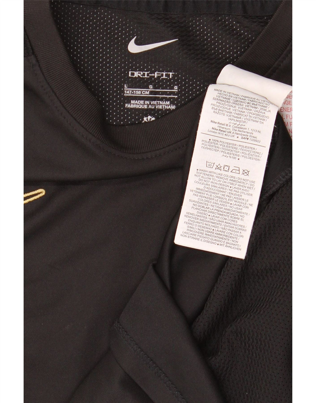 NIKE Boys Dri Fit T-Shirt Top 12-13 Years Veliki crni poliester