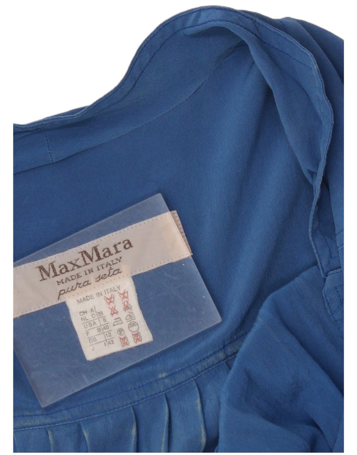 MAX MARA Ženska prevelika haljina košulja kratkih rukava UK 12 srednje plava