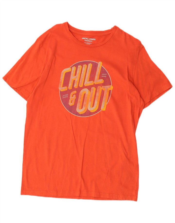 JACK & JONES Muška majica kratkih rukava standardnog kroja srednje veličine, narančasta, pamuk