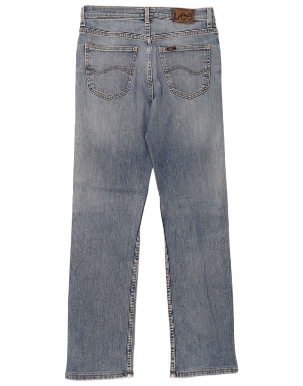 Lee Mens Brooklyn Distressed Straight Jeans W33 L34 Plavi pamuk