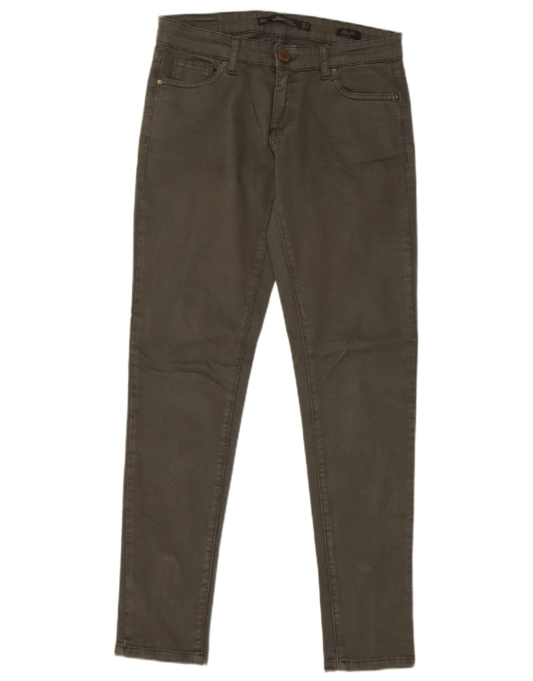 ZARA ženske uske ležerne hlače EU 38 male W28 L29 Kaki pamuk