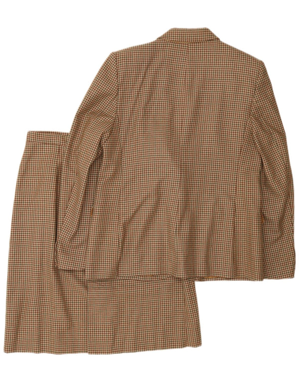 Vintage ženski komplet suknji s 2 gumba IT 48 XL smeđe ptičje zube