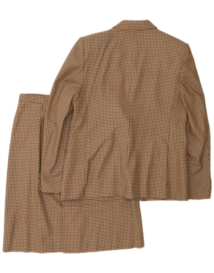 Vintage ženski komplet suknji s 2 gumba IT 48 XL smeđe ptičje zube