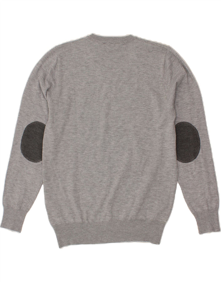 TRUSSARDI Womens V-Neck Jumper Sweater IT 54 3XL Grey Wool Vintage Trussardi and Second-Hand Trussardi from Messina Hembry 