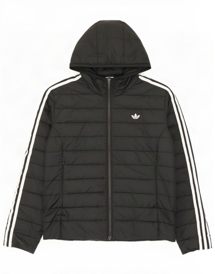 Adidas ženska podstavljena jakna s kapuljačom UK 14 srednji crni poliester