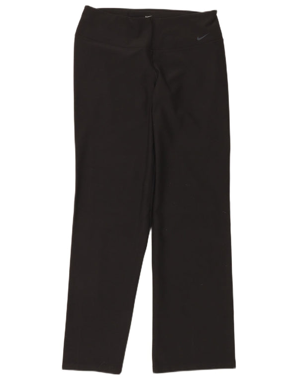 NIKE Ženske Dri Fit Trenirke Hlače UK 14 Veliki crni poliester