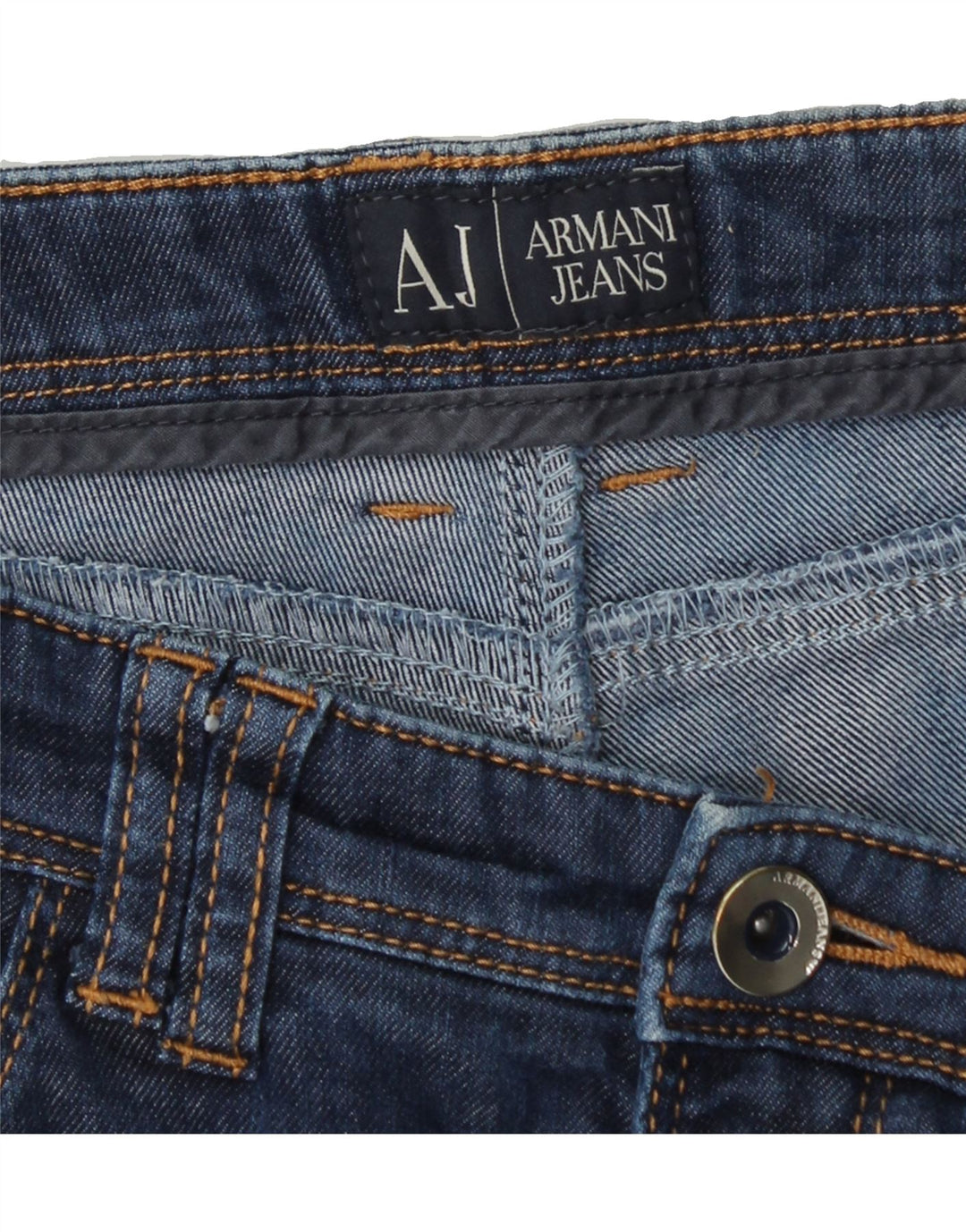 ARMANI JEANS Womens Slim Jeans W28 L29 Blue Cotton Vintage Armani Jeans and Second-Hand Armani Jeans from Messina Hembry 