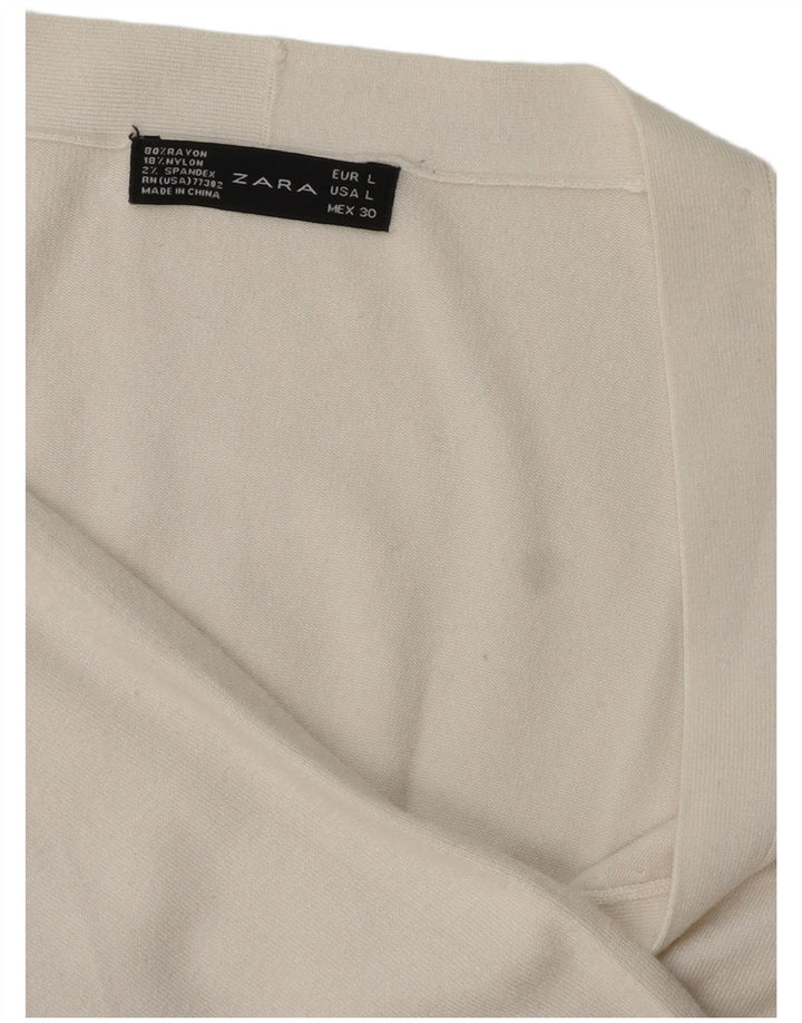 Zara ženski kardigan pulover UK 16 Large White Rayon