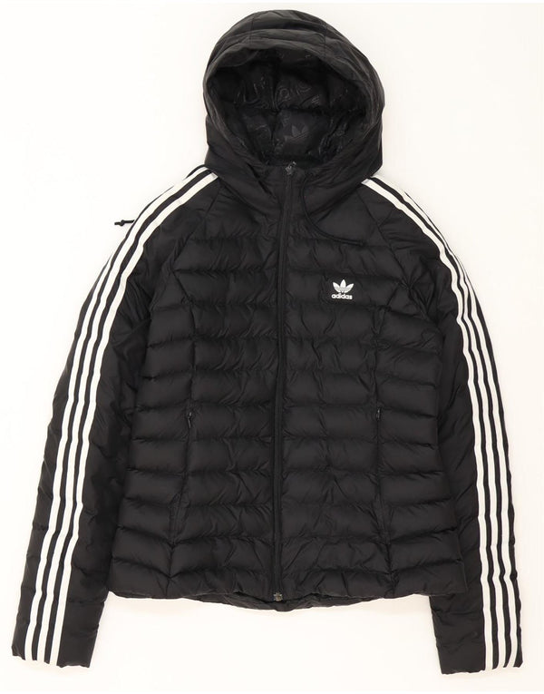 Adidas ženska podstavljena jakna s kapuljačom UK 14 srednji crni poliester
