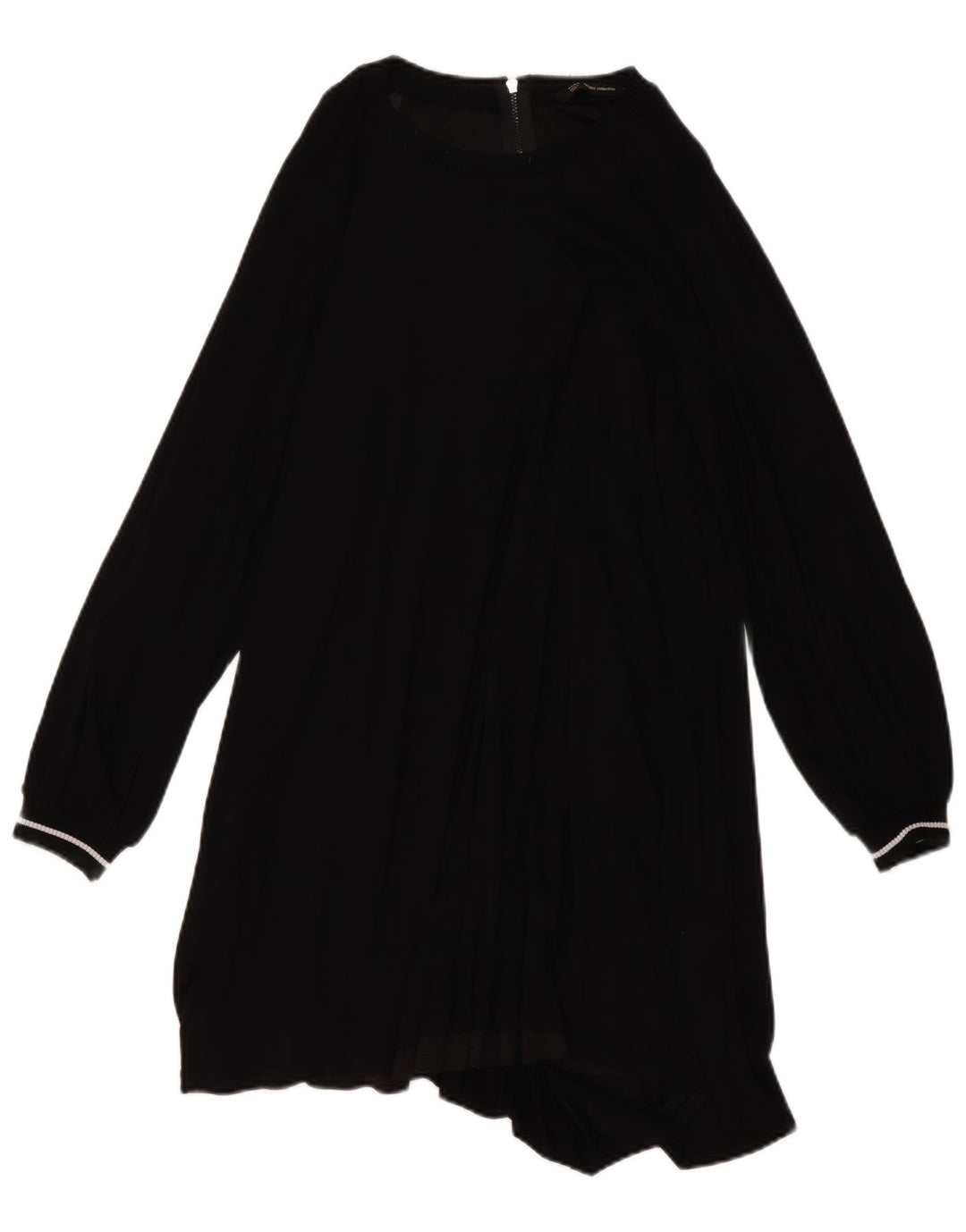 ZARA Womens Long Sleeve Tiered Dress UK 14 Medium Black