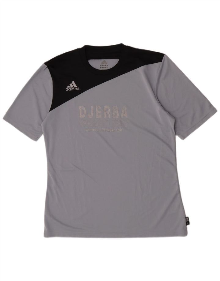 Adidas muška majica kratkih rukava Climalite Graphic, srednje siva poliester