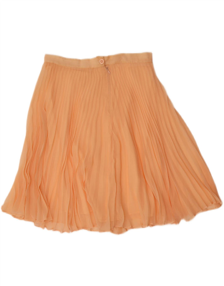 VINTAGE Womens Pleated A-Line Skirt W32 Large  Orange Vintage Vintage and Second-Hand Vintage from Messina Hembry 