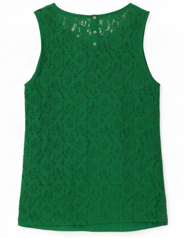 Ženska čipkasta bluza bez rukava Massimo Dutti UK 10 Mala zelena cvjetna