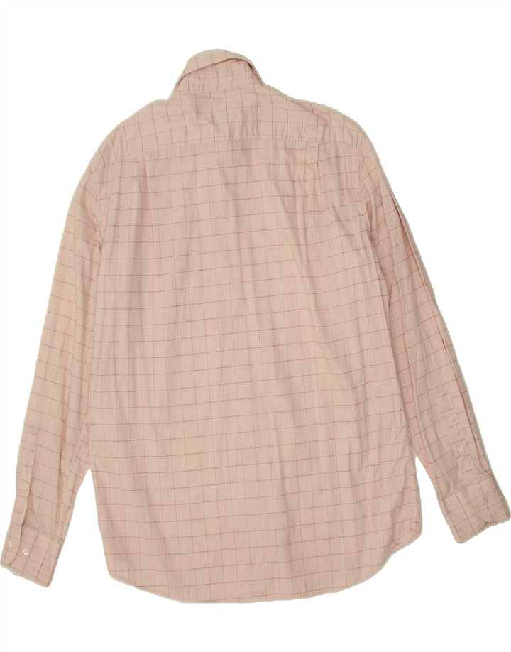 HUGO BOSS Mens Shirt Size 39 15 1/2 Medium Pink Check Cotton Vintage Hugo Boss and Second-Hand Hugo Boss from Messina Hembry 