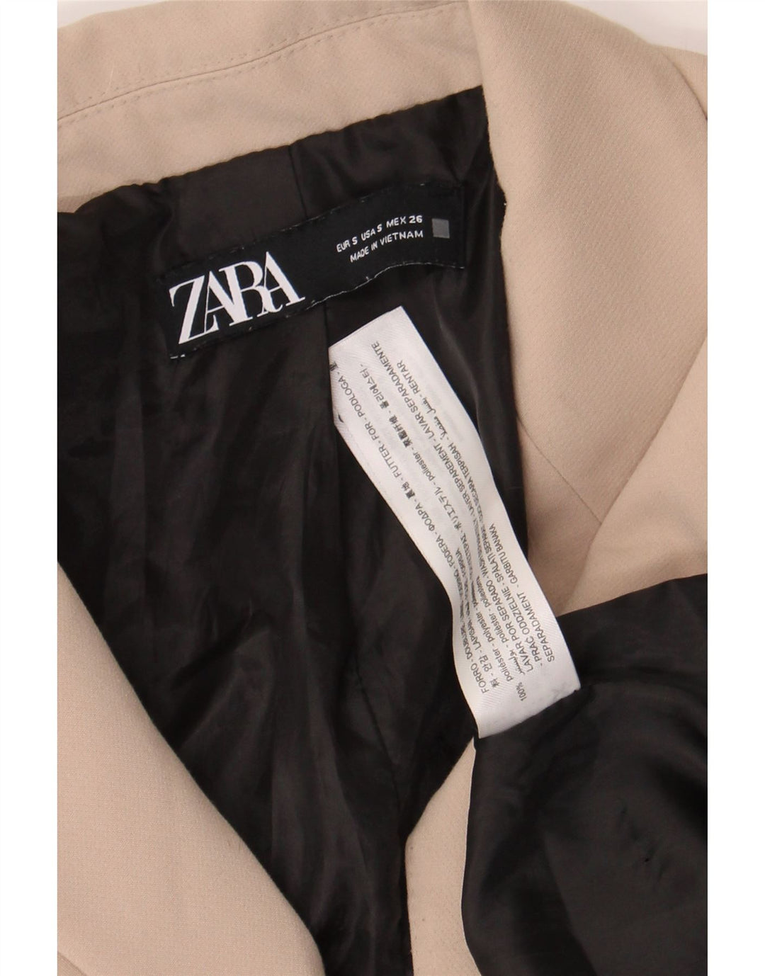 Zara ženska prevelika jakna s dvostrukim kopčanjem UK 10 Small Beige