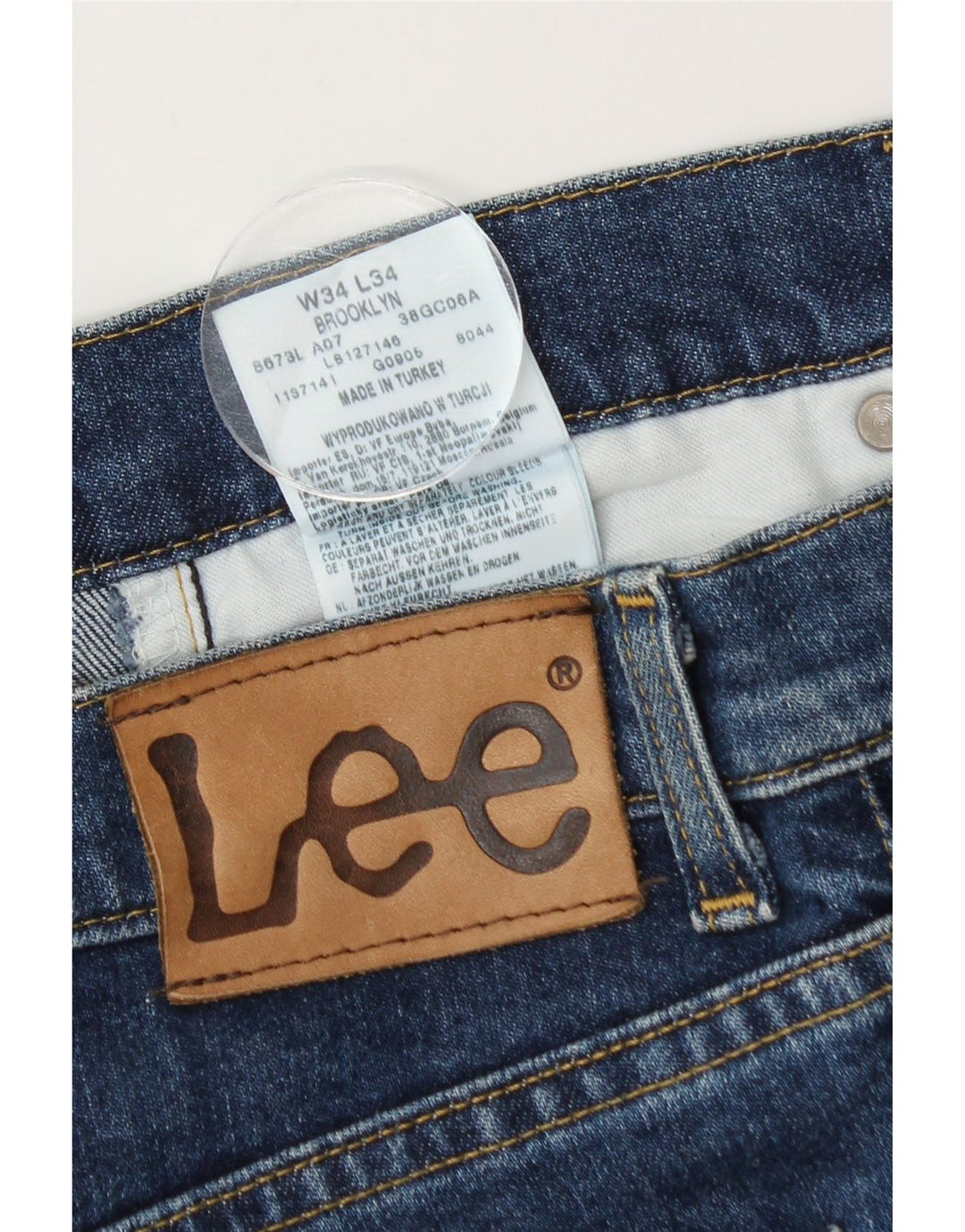 Lee Mens Brooklyn Straight Jeans W34 L31 Plavi pamuk
