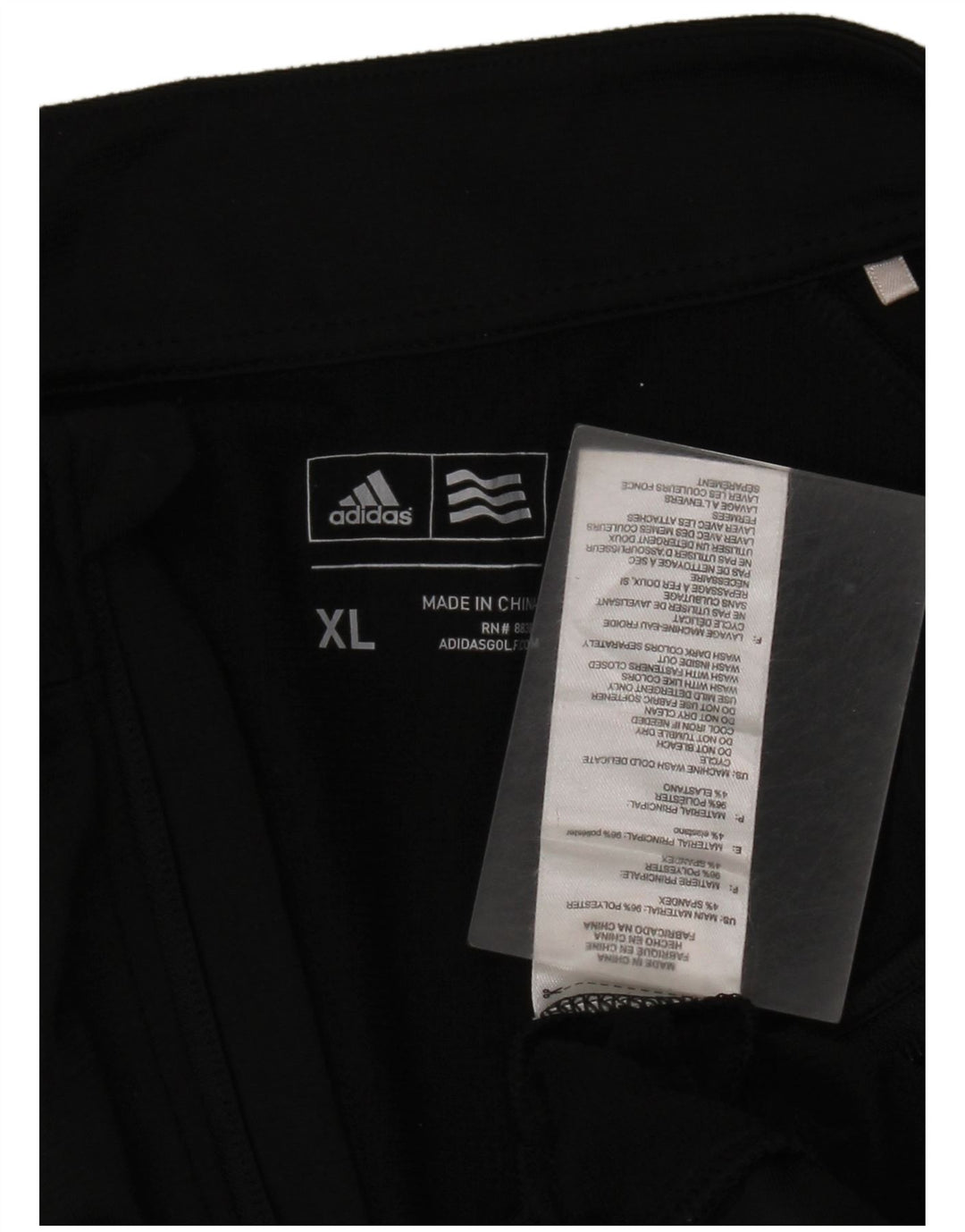 Adidas muška majica s izrezom s patentnim zatvaračem XL crni poliester