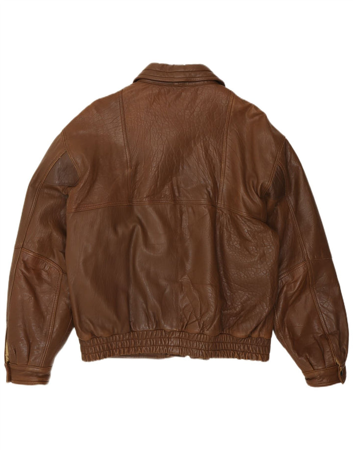Vintage muška kožna jakna IT 52 XL smeđa koža