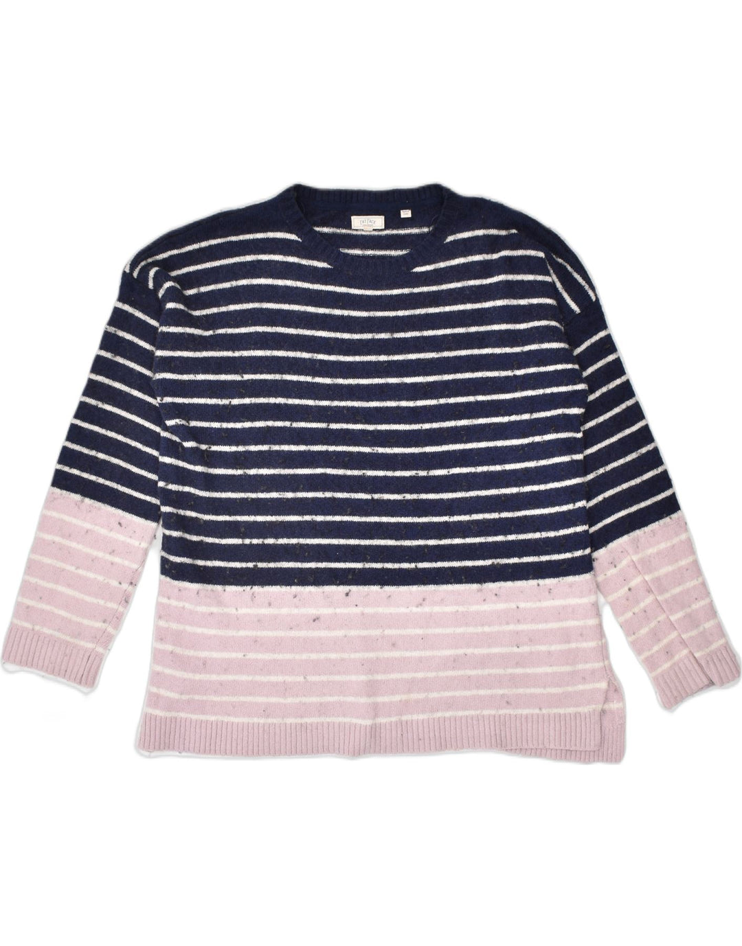 FAT FACE Womens Oversized Crew Neck Jumper Sweater UK 12 Medium Navy Blue | Vintage | Thrift | Second-Hand | Used Clothing | Messina Hembry 