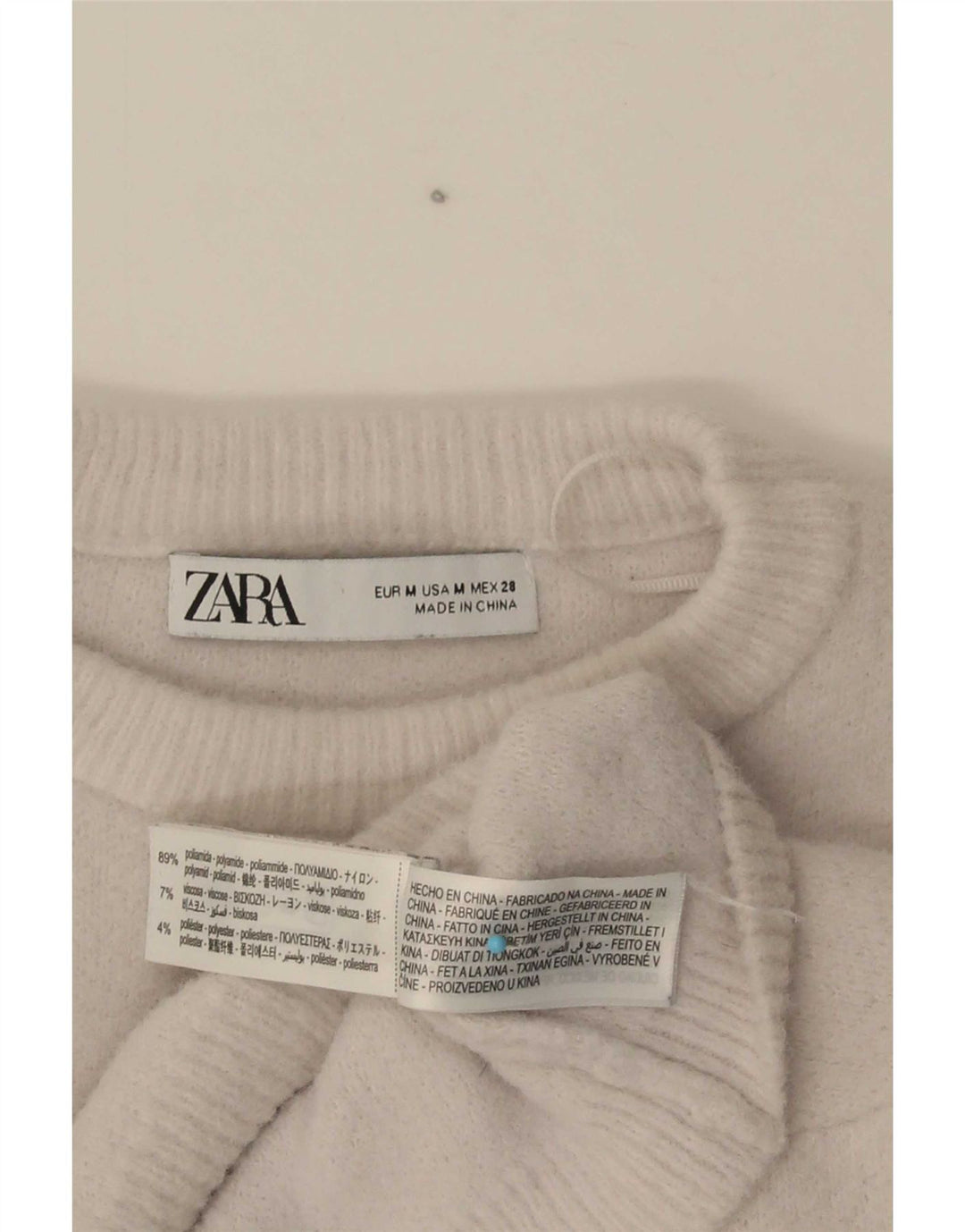 Zara ženski kratki pulover s okruglim izrezom UK 14 srednje siva