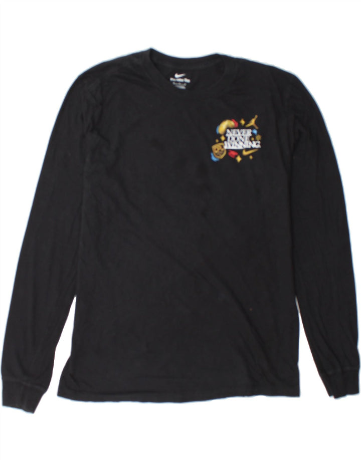 NIKE Mens Graphic Top Long Sleeve Medium Black Vintage Nike and Second-Hand Nike from Messina Hembry 