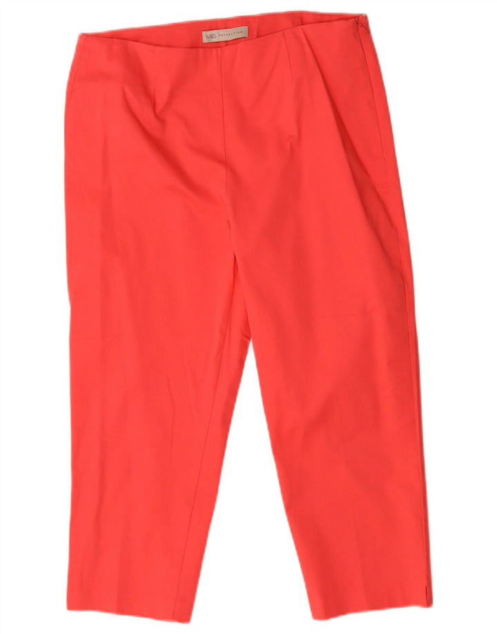 MARKS & SPENCER Womens Tapered Capri Trousers UK 12 Medium W30 L21 Red