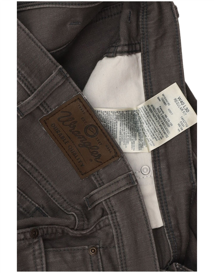Wrangler muške obične ravne traperice W40 L30 sivi pamuk