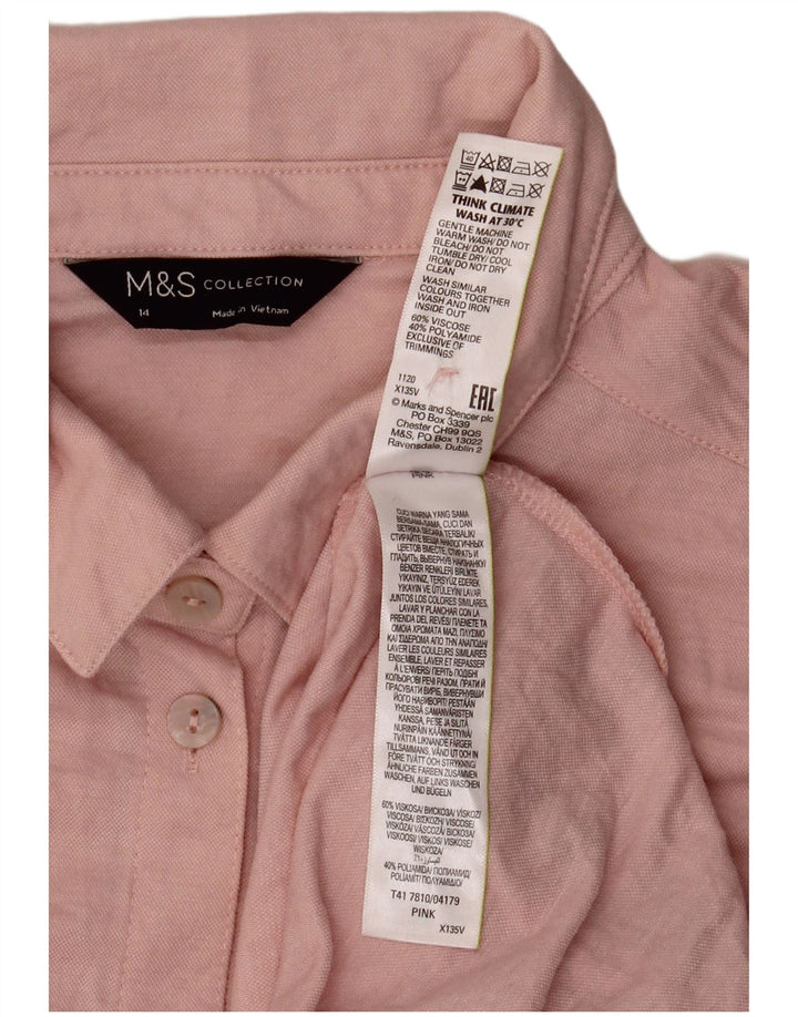 Marks & Spencer ženska prevelika košulja kratkih rukava UK 14 velika ružičasta