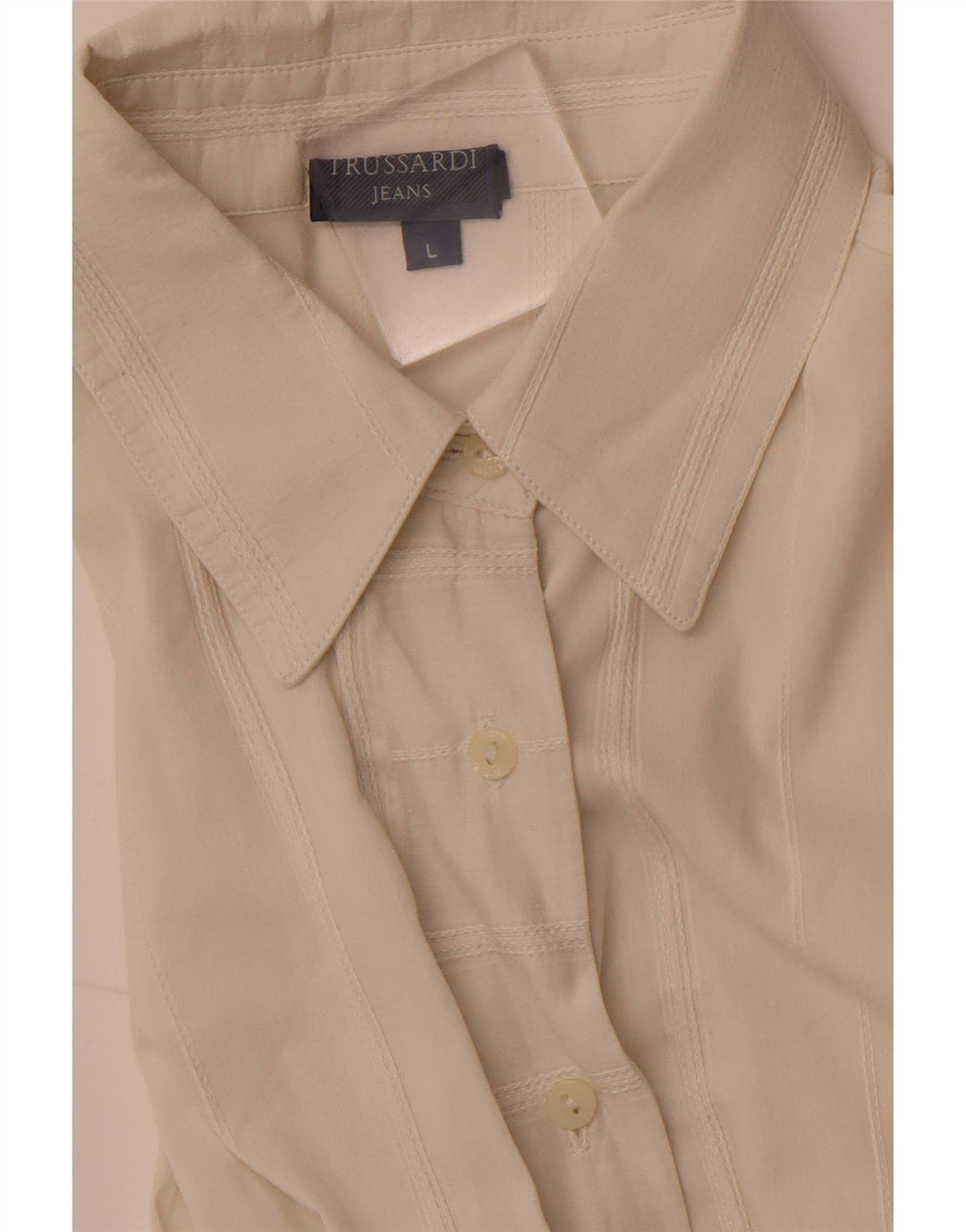 TRUSSARDI JEANS Ženska košulja bluza UK 14 Velike bijele pruge