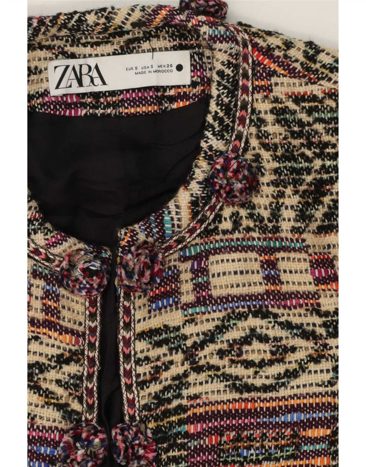 Zara ženski preveliki sako jakna UK 10 malih raznobojnih geometrijskih oblika
