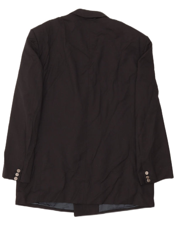 Vintage muška jakna s dvostrukim kopčanjem IT 54 2XL crna vuna