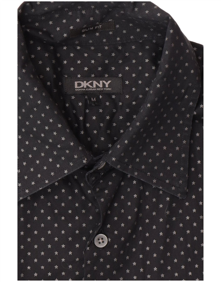 DKNY muška uska košulja srednje crne boje na točkice