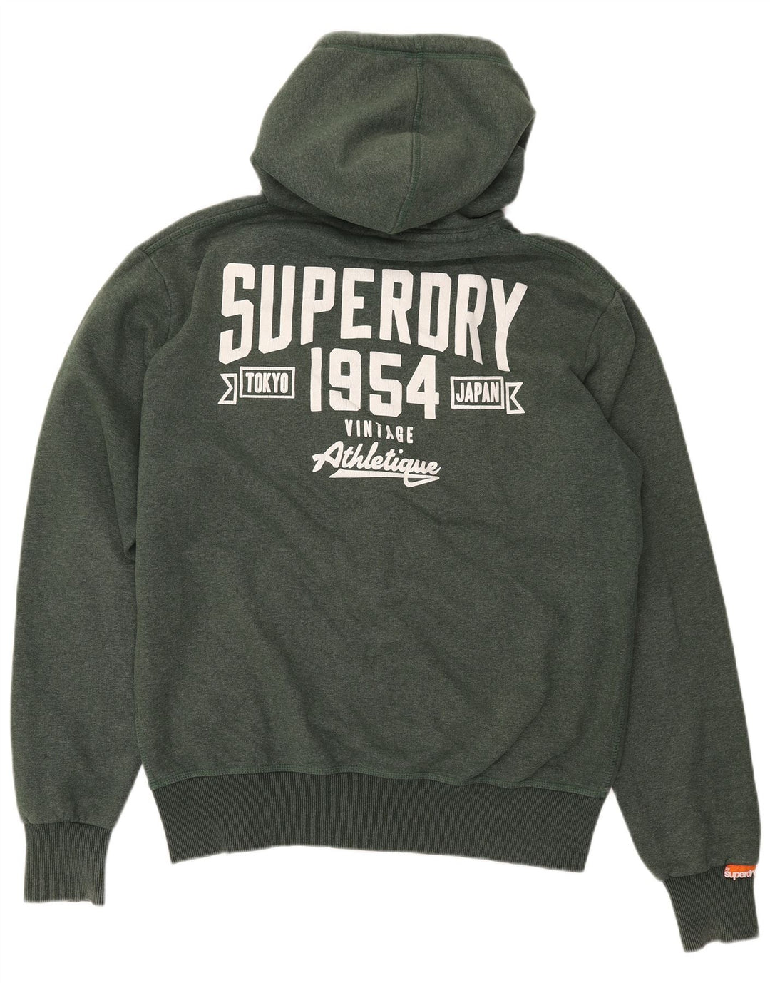 SUPERDRY muški pulover s kapuljačom s grafičkim zatvaračem 2XL kaki poliester