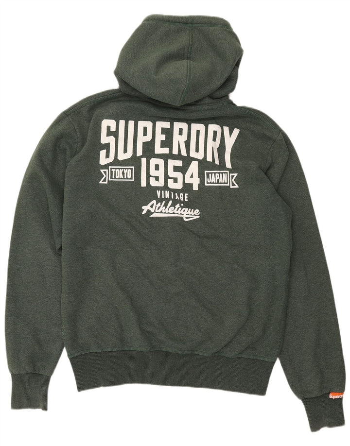 SUPERDRY muški pulover s kapuljačom s grafičkim zatvaračem 2XL kaki poliester