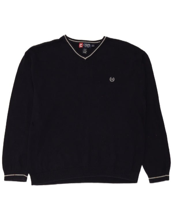 CHAPS Muški džemper s V-izrezom XL tamnoplavi pamuk