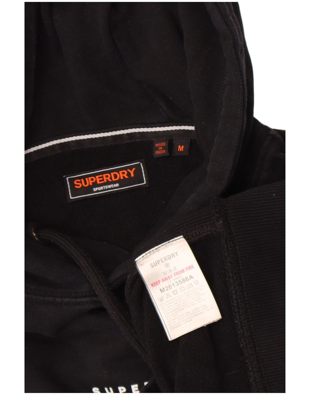 Superdry muška majica s kapuljačom Srednje crni pamuk