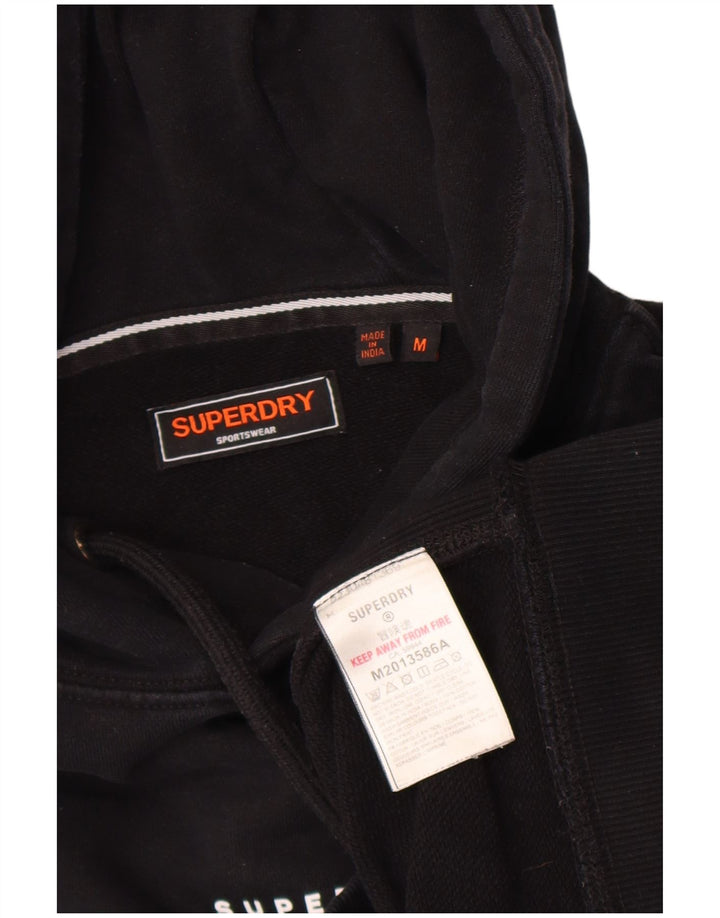 Superdry muška majica s kapuljačom Srednje crni pamuk