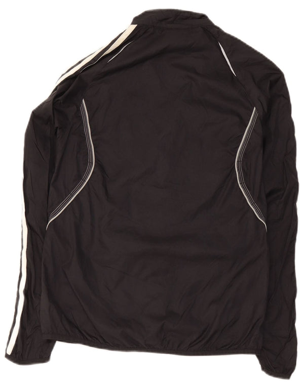 Adidas Womens Tracksuit Top Jacket UK 10 Small Black Nylon