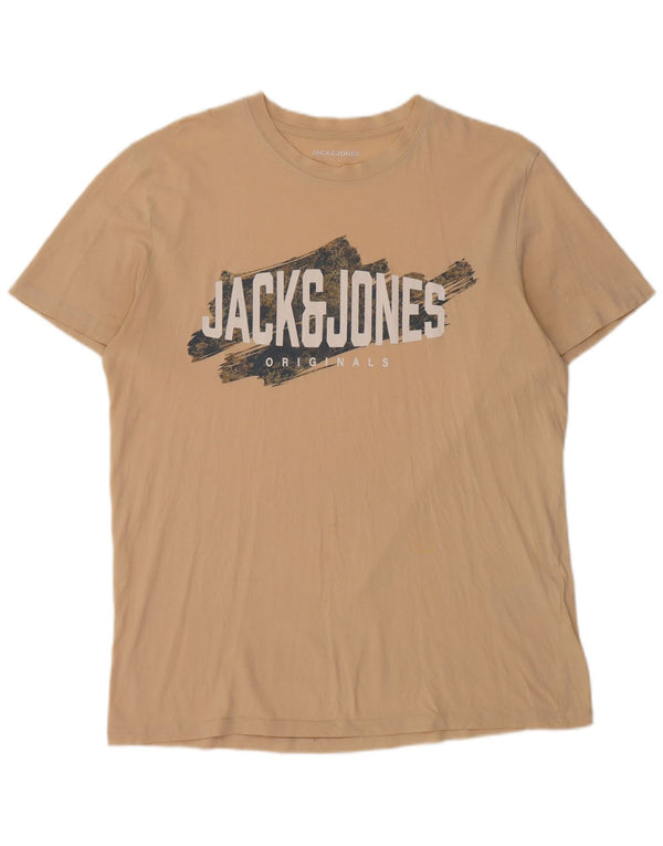 JACK & JONES Muška majica kratkih rukava s grafičkim motivima XL, bež pamuk
