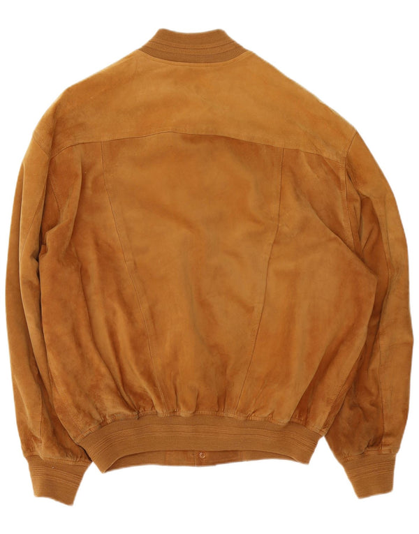 Vintage muška bomber jakna od brušene kože IT 54 2XL smeđa koža