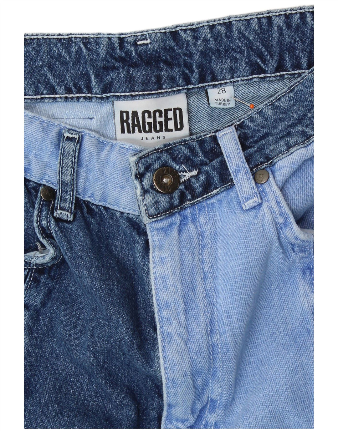 VINTAGE Ženske ravne traperice W28 L28 Plavi Patchwork Pamuk Retro