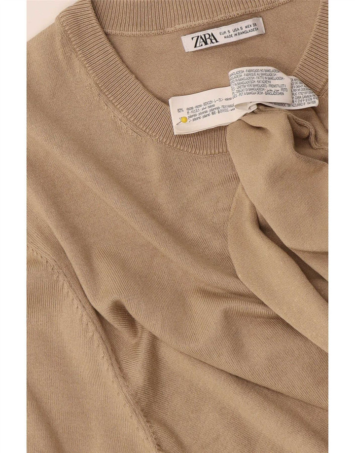 Zara muška majica kratkih rukava Mala bež viskoza