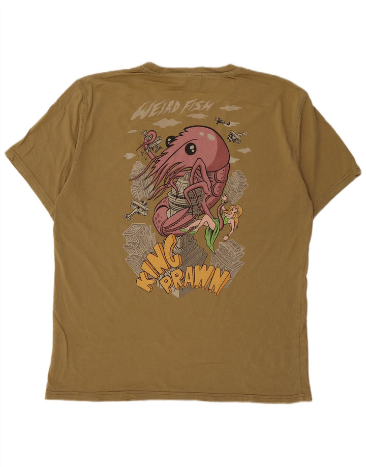 Weird Fish muška majica s grafičkim motivima, srednji kaki pamuk