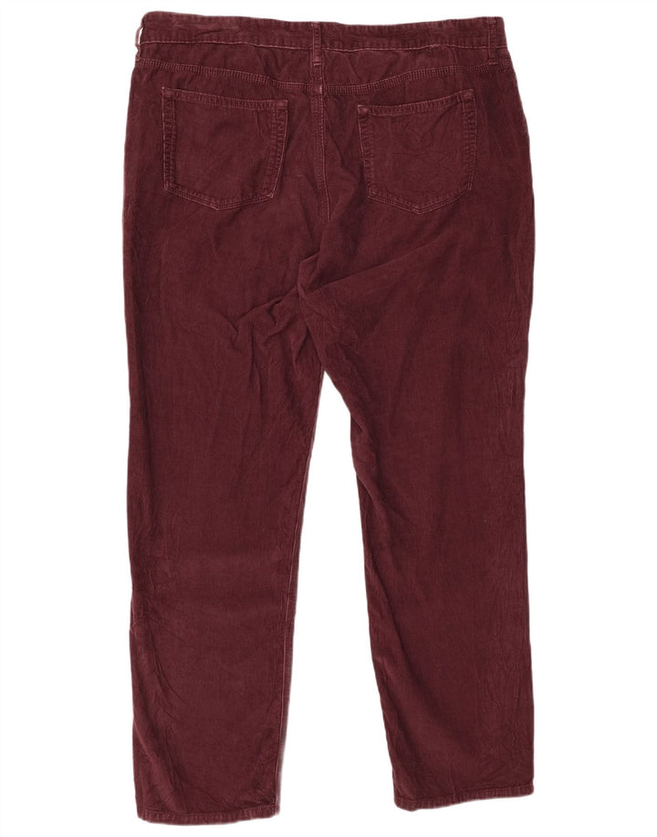 EDDIE BAUER Ženske Boyfriend hlače od samta US 18 2XL W38 L31 Bordo