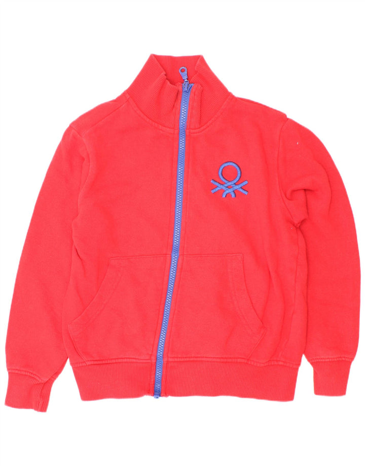 Benetton Boys Graphic Trenirka Gornja jakna 6-7 godina Mala crvena pamuk