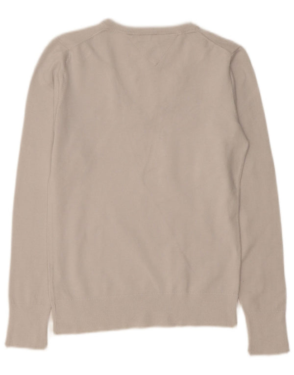 Tommy Hilfiger Ženski džemper s V-izrezom UK 10 Small Off White Cotton