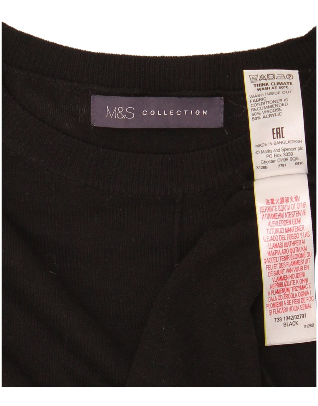 Marks & Spencer ženski džemper s okruglim izrezom UK 14 srednje crna
