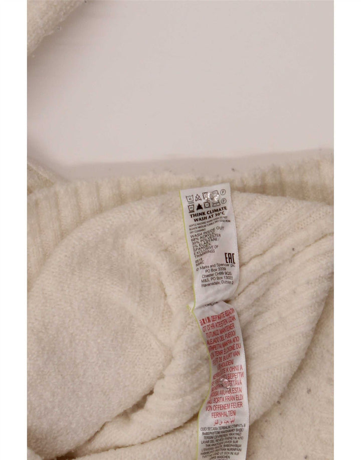 Marks & Spencer ženski pulover s velikim ovratnikom UK 10 Mali bijeli