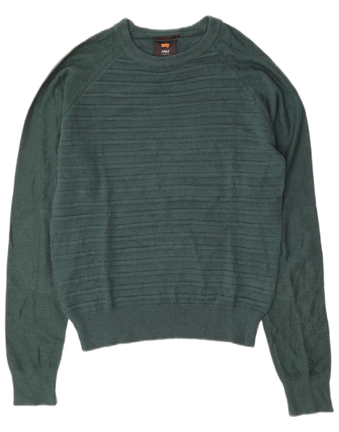 CARRERA ženski džemper s morskim izrezom UK 14 srednje zelene pruge