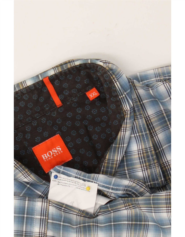 Hugo Boss muška košulja 2XL plavi karirani pamuk